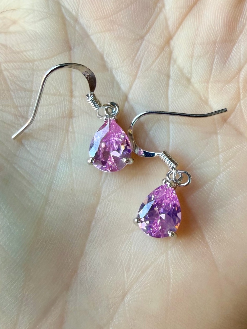 Pink Topaz Drop Earring